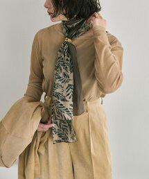 ear PAPILLONNER | リング付バイカラーリーフストール(ストール/ショール)