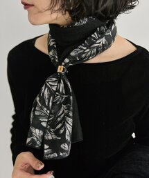 ear PAPILLONNER | リング付バイカラーリーフストール(ストール/ショール)