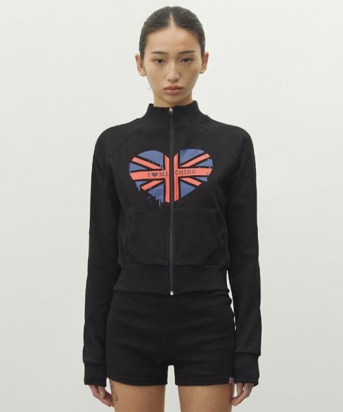 MICHIKO LONDON(ミチコ ロンドン)の「メルティングユニオンジャックジップアップブラック(ナイロンジャケット・レディース・その他・MEDIUM/SMALL)」の1枚目の写真