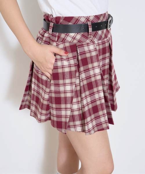 LOVETOXIC(ラブトキシック)の「【起毛】ベルトつきチェックプリーツスカート(スカート・キッズ・ブラック/ベージュ/レッド/ネイビー・M:150cm/130cm/S:140cm/L:160cm)」の11枚目の写真