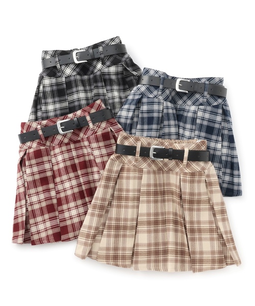 LOVETOXIC(ラブトキシック)の「【起毛】ベルトつきチェックプリーツスカート(スカート・キッズ・ブラック/ベージュ/レッド/ネイビー・M:150cm/130cm/S:140cm/L:160cm)」の16枚目の写真