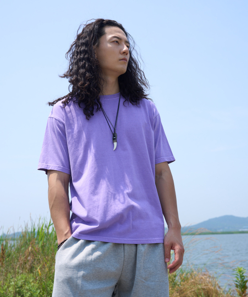 FAKE CAMPER（フェイクキャンパー）の「ベーシックピグメント半袖Tシャツ[パープル]（Tシャツ/カットソー・メンズ・ラベンダー・SMALL/MEDIUM/LARGE/X-LARGE）」の3枚目の写真