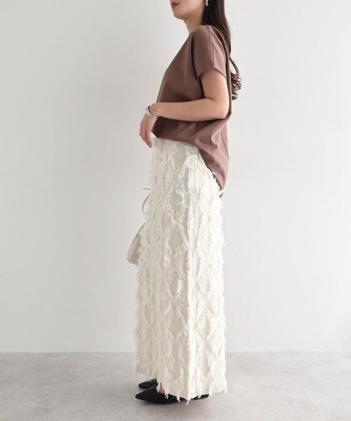 andme(アンドミー)の「きれいめポンチ2wayトップス(Tシャツ/カットソー・レディース・ネイビー/ブラウン/ホワイト/グレイッシュベージュ/グレー系その他/ブラック・L/M)」の16枚目の写真