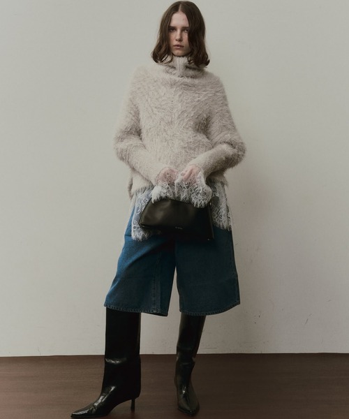 LE VERNIS（ル・ベルニ）の「LE VERNIS(ル・ベルニ) 【オケージョン対応】Marble horn SQ bag（ハンドバッグ・レディース・ブルー/ブラック/イエロー・FREE）」の21枚目の写真