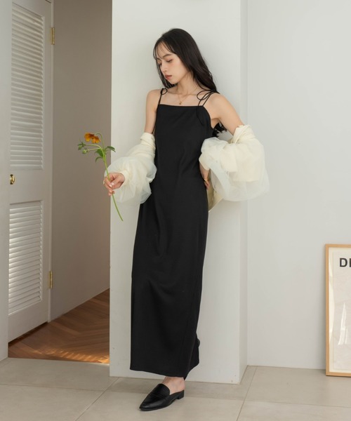 hinari(ヒナリ)の「Iラインリブキャミワンピース(ワンピース・レディース・ブラック/ブラウン・SMALL/X-SMALL/FREE)」の16枚目の写真
