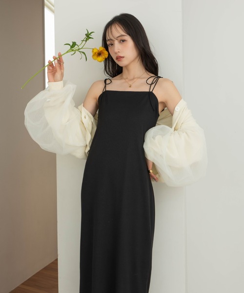 hinari(ヒナリ)の「Iラインリブキャミワンピース(ワンピース・レディース・ブラック/ブラウン・SMALL/X-SMALL/FREE)」の12枚目の写真