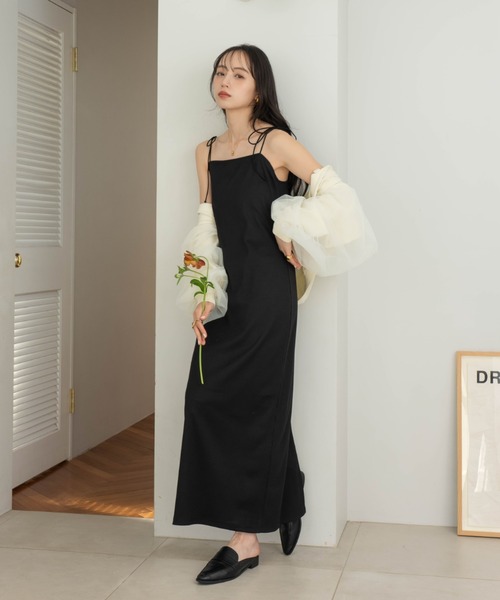 hinari(ヒナリ)の「Iラインリブキャミワンピース(ワンピース・レディース・ブラック/ブラウン・SMALL/X-SMALL/FREE)」の13枚目の写真