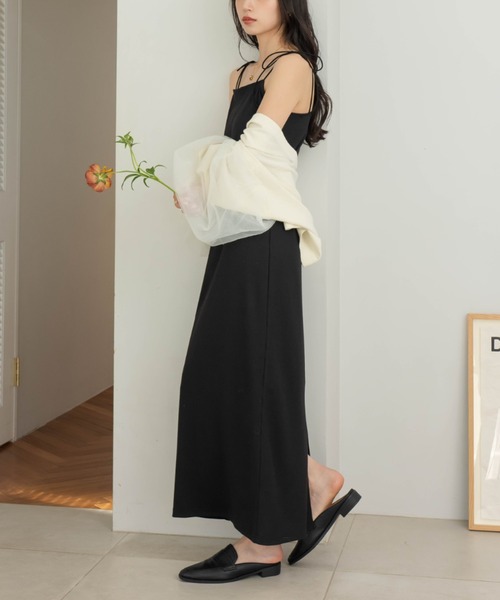 hinari(ヒナリ)の「Iラインリブキャミワンピース(ワンピース・レディース・ブラック/ブラウン・SMALL/X-SMALL/FREE)」の17枚目の写真