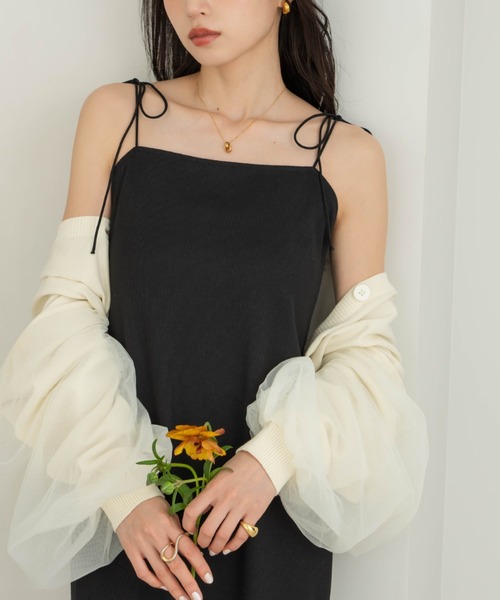 hinari(ヒナリ)の「Iラインリブキャミワンピース(ワンピース・レディース・ブラック/ブラウン・SMALL/X-SMALL/FREE)」の3枚目の写真