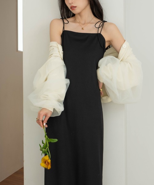 hinari(ヒナリ)の「Iラインリブキャミワンピース(ワンピース・レディース・ブラック/ブラウン・SMALL/X-SMALL/FREE)」の6枚目の写真