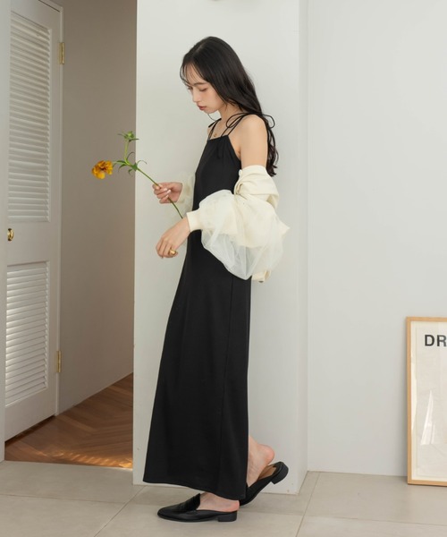 hinari(ヒナリ)の「Iラインリブキャミワンピース(ワンピース・レディース・ブラック/ブラウン・SMALL/X-SMALL/FREE)」の10枚目の写真