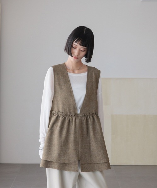 LOWRYS FARM（ローリーズファーム）の「メランジツイルベスト　593590（ベスト・レディース・チャコールグレー/ブラウン/ネイビー/グレー・FREE）」の21枚目の写真