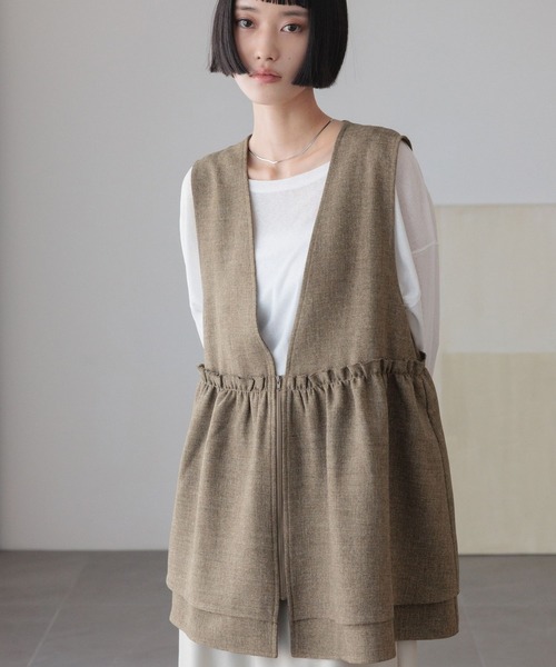 LOWRYS FARM（ローリーズファーム）の「メランジツイルベスト　593590（ベスト・レディース・チャコールグレー/ブラウン/ネイビー/グレー・FREE）」の20枚目の写真