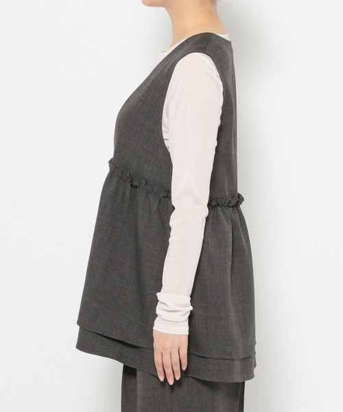 LOWRYS FARM（ローリーズファーム）の「メランジツイルベスト　593590（ベスト・レディース・チャコールグレー/ブラウン/ネイビー/グレー・FREE）」の17枚目の写真