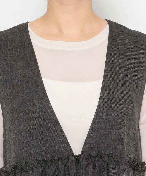 LOWRYS FARM（ローリーズファーム）の「メランジツイルベスト　593590（ベスト・レディース・チャコールグレー/ブラウン/ネイビー/グレー・FREE）」の15枚目の写真