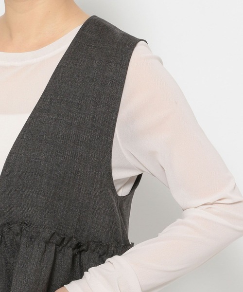 LOWRYS FARM（ローリーズファーム）の「メランジツイルベスト　593590（ベスト・レディース・チャコールグレー/ブラウン/ネイビー/グレー・FREE）」の13枚目の写真