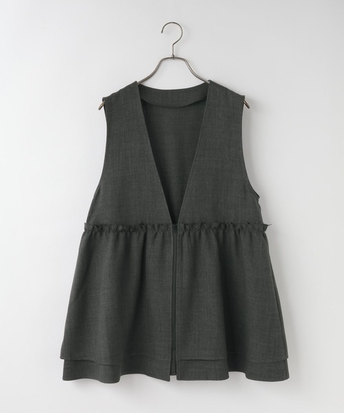 LOWRYS FARM（ローリーズファーム）の「メランジツイルベスト　593590（ベスト・レディース・チャコールグレー/ブラウン/ネイビー/グレー・FREE）」の6枚目の写真