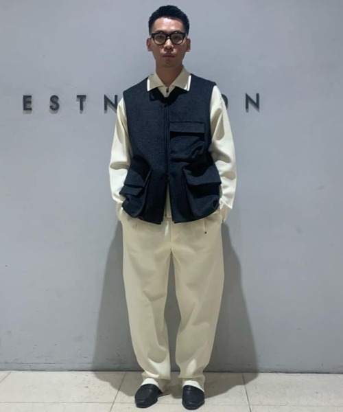 ESTNATION(エストネーション)の「ESTNATION / ミラノリブ テーパードパンツ(その他パンツ・メンズ・オフホワイト/ブラック・LARGE/MEDIUM)」の12枚目の写真