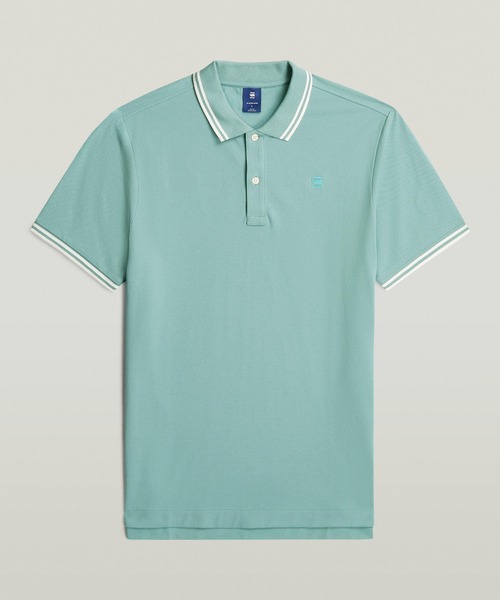 G-STAR(ジースター)の「DUNDA SLIM STRIPE POLO/ベーシックデザインワンポイントロゴストライプポロシャツ(ポロシャツ・メンズ・ライトブルー/ライトグリーン・LARGE/MEDIUM/SMALL/X-SMALL/X-LARGE)」の3枚目の写真
