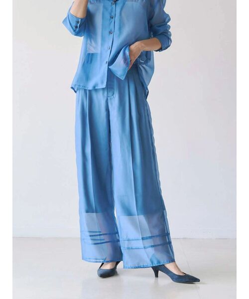 TONAL（トーナル）の「シアー2タックワイドパンツ（その他パンツ・レディース・ブルー/ブラウン/ブラック・MEDIUM/SMALL）」の21枚目の写真