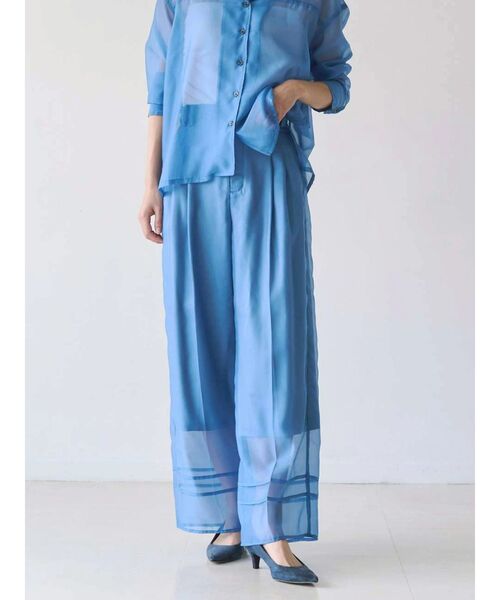 TONAL（トーナル）の「シアー2タックワイドパンツ（その他パンツ・レディース・ブルー/ブラウン/ブラック・MEDIUM/SMALL）」の20枚目の写真
