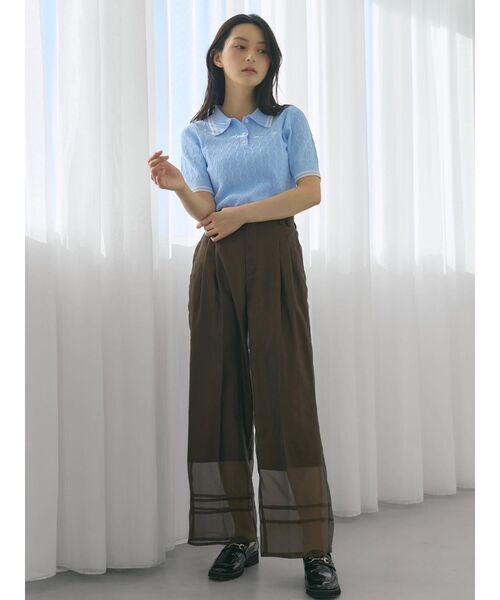 TONAL（トーナル）の「シアー2タックワイドパンツ（その他パンツ・レディース・ブルー/ブラウン/ブラック・MEDIUM/SMALL）」の15枚目の写真