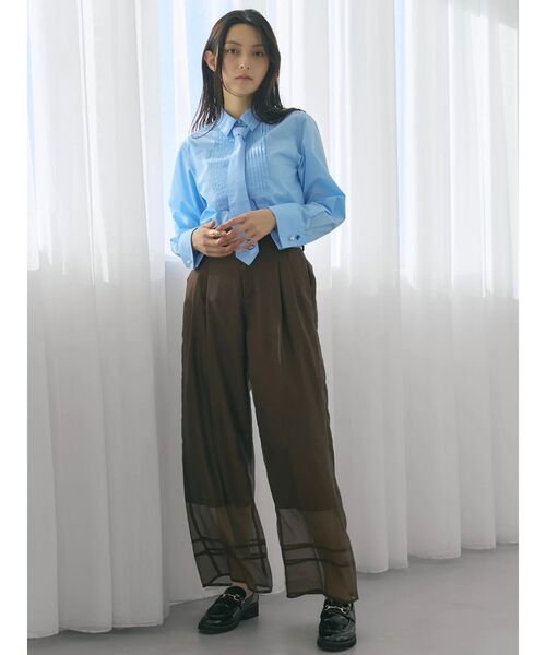 TONAL（トーナル）の「シアー2タックワイドパンツ（その他パンツ・レディース・ブルー/ブラウン/ブラック・MEDIUM/SMALL）」の14枚目の写真