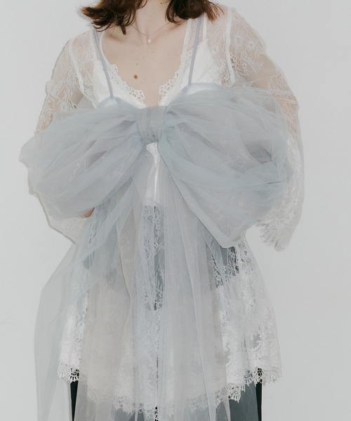 J1U by LA BELLE ETUDE(ジユウバイラベルエチュード)の「candyリボンビスチェ(シャツ/ブラウス・レディース・ブラック/ピンク/ホワイト/ライトブルー・FREE)」の4枚目の写真