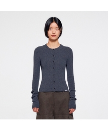 ERA（エラ）の「レディース スリム ノーカラー ニット カーディガン - グレー（カーディガン/ボレロ）」