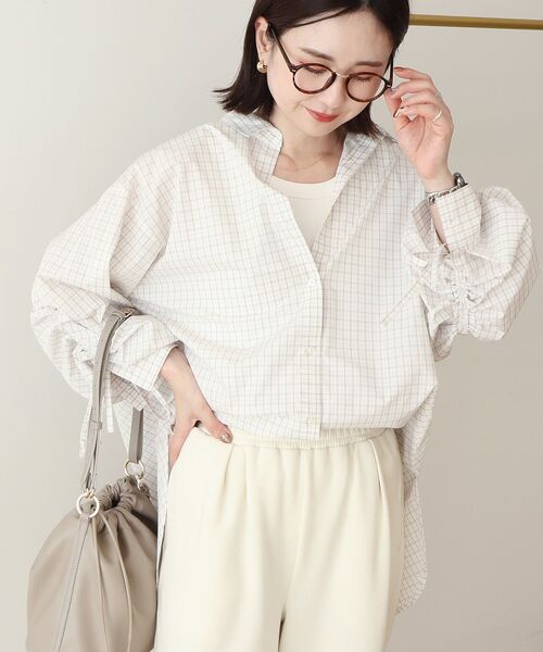 【nicomaro】yori、バックギャザーリボンシャツ、サイズ38 AMERICAN HOLIC｜【WEB限定】イージーケアバックギャザーリボンシャツ