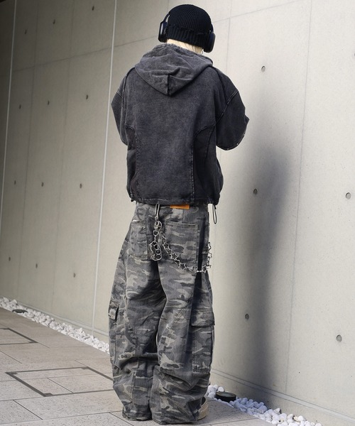 ATMARK（アットマーク）の「《２サイズ展開　/　UNISEX　》メッシュアップリケ　２wayパーカー（パーカー・レディース・ブラック/グレー・L/M）」の10枚目の写真