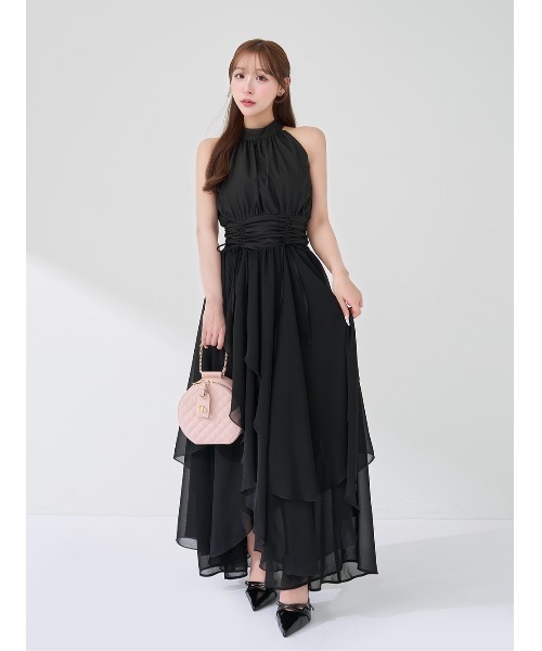 アメスリギャザーシフォンロングワンピース（ワンピース）｜Darich