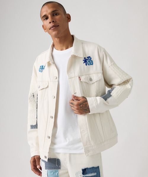 GRANCY】Sweat Docking Design Damage Denim Jacket / スウェット