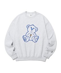 ISTKUNST | THUNDER BEAR SWEATSHIRTS_LIGHT GREY(IK2DSMM442A)(スウェット)