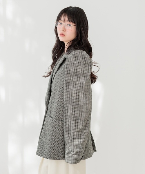 Heather(ヘザー)の「パワショルBIGジャケット 647624(テーラードジャケット・レディース・グレー/グレー系その他/ベージュ・FREE)」の6枚目の写真