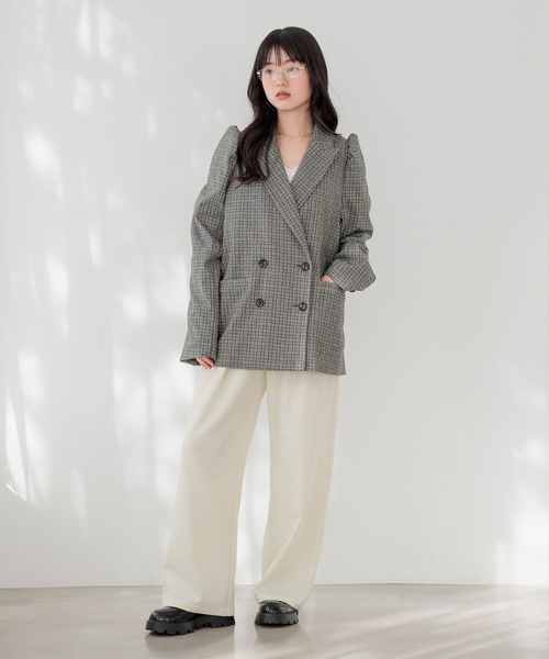 Heather(ヘザー)の「パワショルBIGジャケット 647624(テーラードジャケット・レディース・グレー/グレー系その他/ベージュ・FREE)」の8枚目の写真