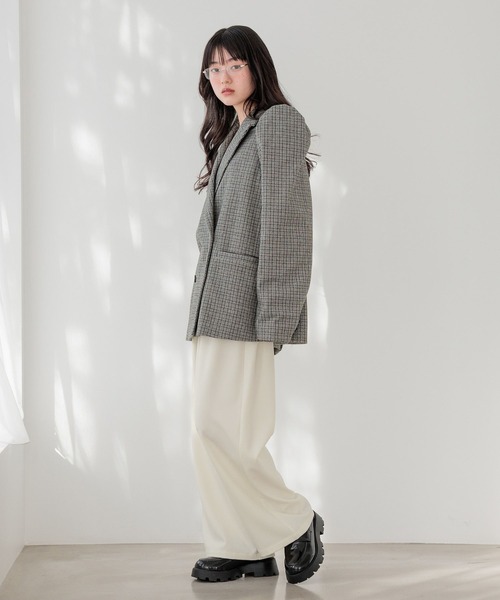 Heather(ヘザー)の「パワショルBIGジャケット 647624(テーラードジャケット・レディース・グレー/グレー系その他/ベージュ・FREE)」の9枚目の写真