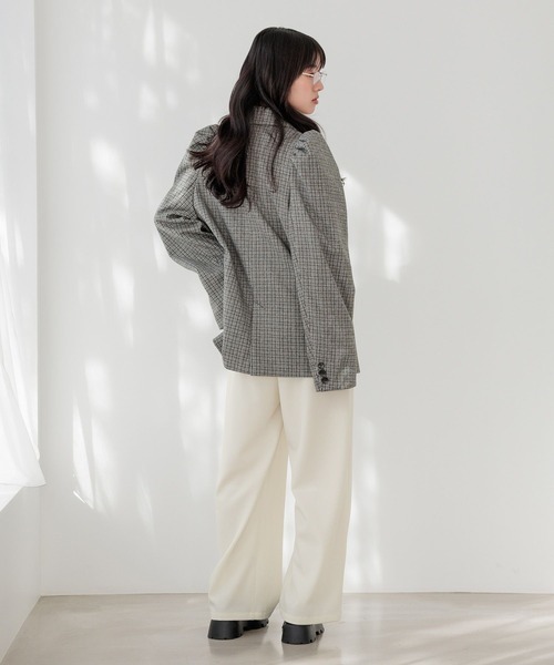 Heather(ヘザー)の「パワショルBIGジャケット 647624(テーラードジャケット・レディース・グレー/グレー系その他/ベージュ・FREE)」の10枚目の写真