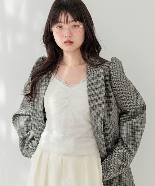 Heather(ヘザー)の「パワショルBIGジャケット 647624(テーラードジャケット・レディース・グレー/グレー系その他/ベージュ・FREE)」の12枚目の写真