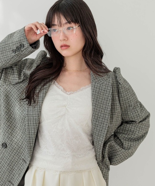 Heather(ヘザー)の「パワショルBIGジャケット 647624(テーラードジャケット・レディース・グレー/グレー系その他/ベージュ・FREE)」の13枚目の写真