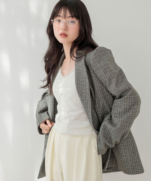 Heather(ヘザー)の「パワショルBIGジャケット 647624(テーラードジャケット・レディース・グレー/グレー系その他/ベージュ・FREE)」の14枚目の写真