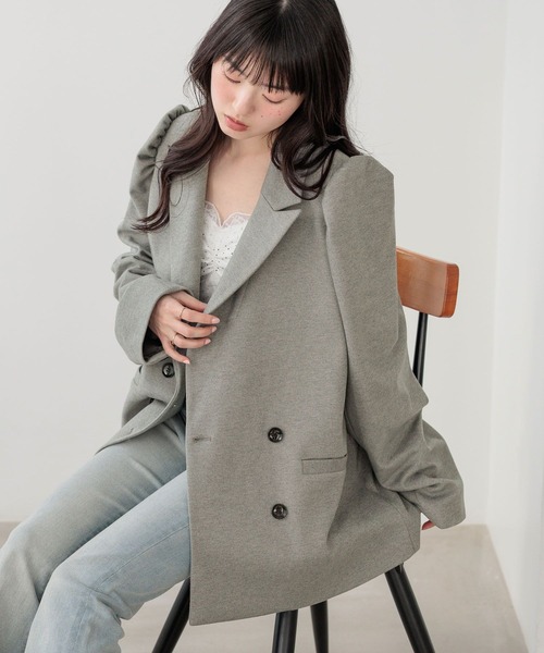 Heather(ヘザー)の「パワショルBIGジャケット 647624(テーラードジャケット・レディース・グレー/グレー系その他/ベージュ・FREE)」の15枚目の写真