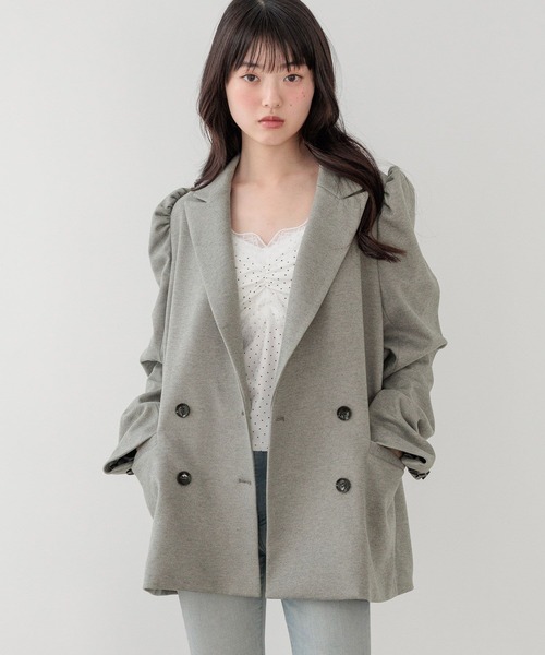 Heather(ヘザー)の「パワショルBIGジャケット 647624(テーラードジャケット・レディース・グレー/グレー系その他/ベージュ・FREE)」の19枚目の写真