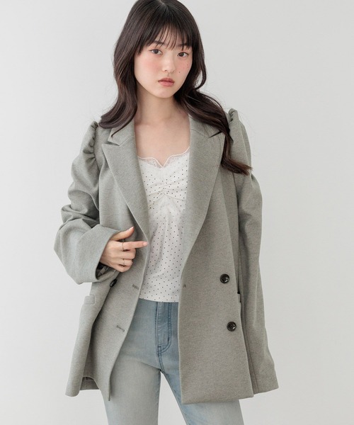Heather(ヘザー)の「パワショルBIGジャケット 647624(テーラードジャケット・レディース・グレー/グレー系その他/ベージュ・FREE)」の20枚目の写真