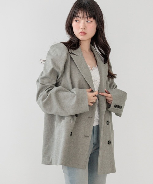 Heather(ヘザー)の「パワショルBIGジャケット 647624(テーラードジャケット・レディース・グレー/グレー系その他/ベージュ・FREE)」の21枚目の写真