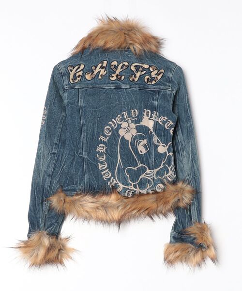 GALFY(ガルフィー)の「『GALFY/ガルフィー』ぎゃるちゃんファーデニムJKT【Z】(デニムジャケット・レディース・ブルー/インディゴブルー・FREE)」の7枚目の写真