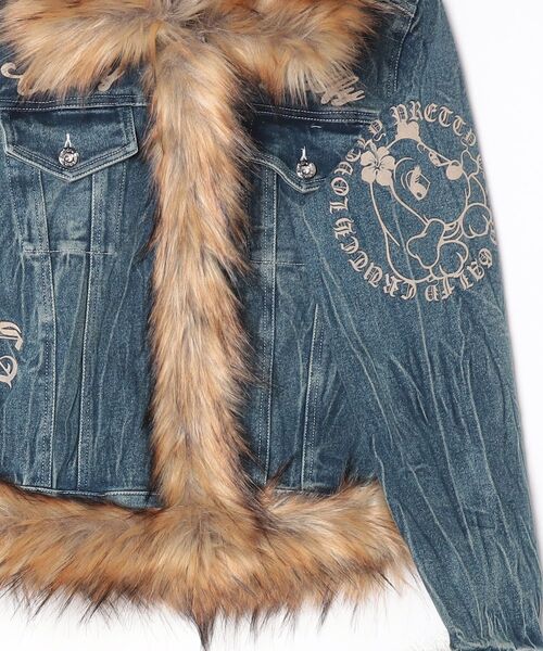 GALFY(ガルフィー)の「『GALFY/ガルフィー』ぎゃるちゃんファーデニムJKT【Z】(デニムジャケット・レディース・ブルー/インディゴブルー・FREE)」の9枚目の写真