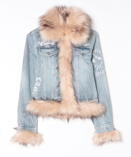 GALFY(ガルフィー)の「『GALFY/ガルフィー』ぎゃるちゃんファーデニムJKT【Z】(デニムジャケット・レディース・ブルー/インディゴブルー・FREE)」の4枚目の写真