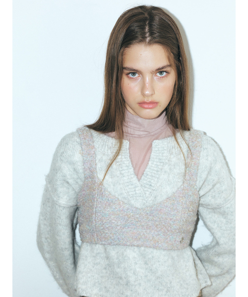 ETMON(エトモン)の「Boucle Tweed Bustier, Light Grey(Tシャツ/カットソー・レディース・その他・FREE)」の4枚目の写真
