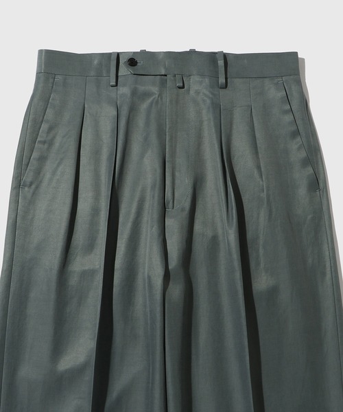 ADAM ET ROPE'（アダムエロペ）の「キュプラコットン ツープリーツスラックス（スラックス・メンズ・ブラック/チャコールグレー・L/M）」の3枚目の写真